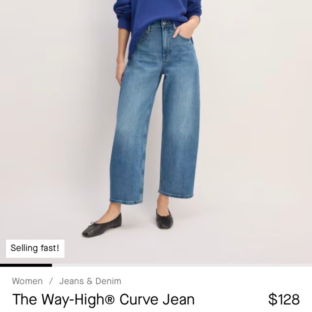 Everlane Way High Curve Jean in vintage blue — 26 waist